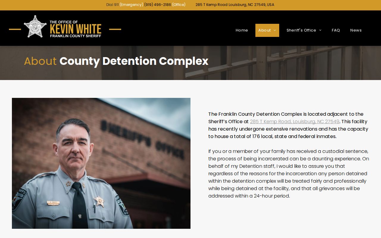 Official Franklin County Detention Complex information page